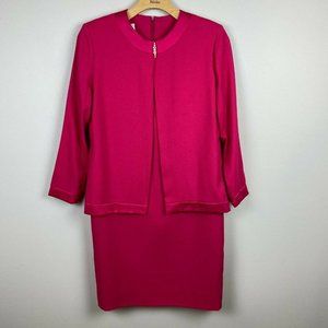 Vintage Henry Lee Dress 12 Pink Layered Look Blazer Long Sleeve Union Label‎ Vtg